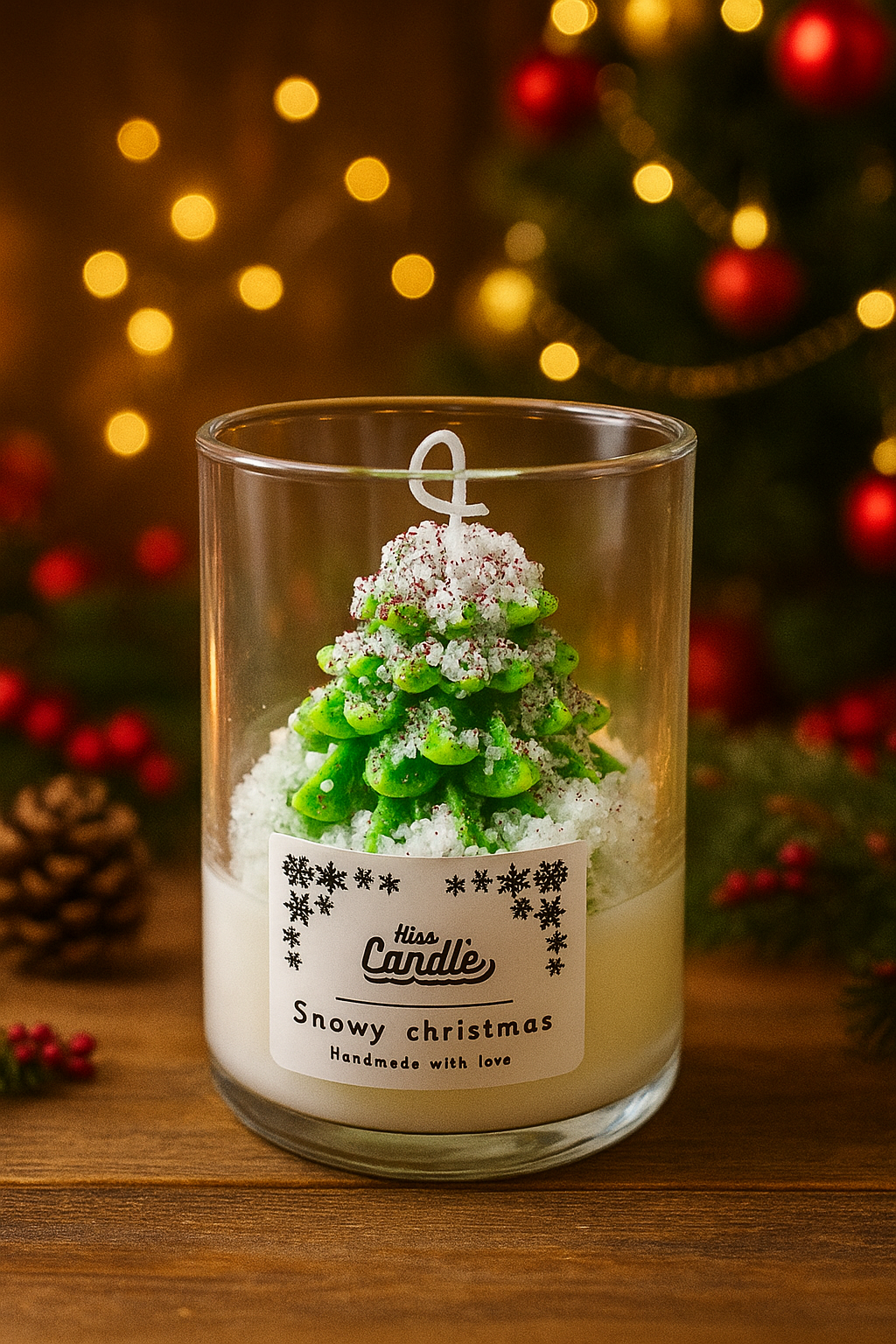 Snowy Christmas Candle
