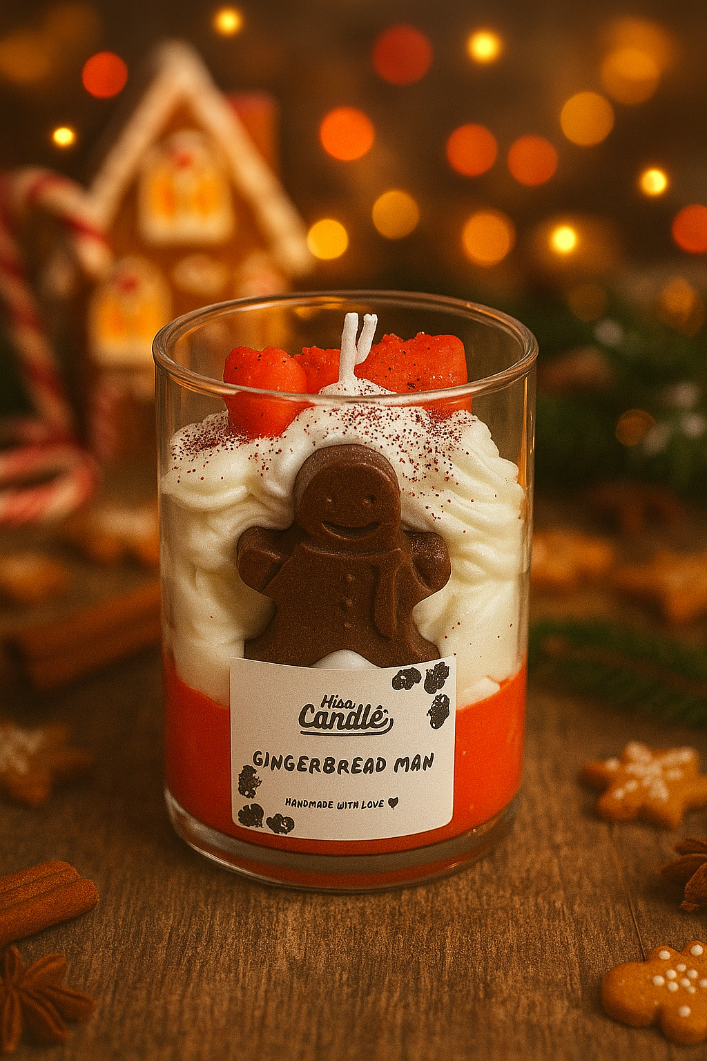 Gingerbread Man Candle